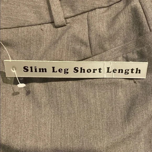 Zac & Rachel Slim Leg Short Length Solid Dress Pants Grey 8 NWT - Picture 7 of 8